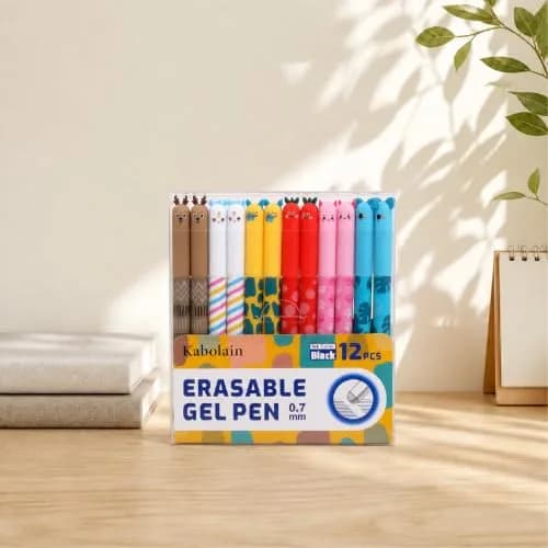Kabolain 12 Pack Erasable Gel Pens 0.7mm | Cute Animal Designs for Daily Writing thumbnail 7