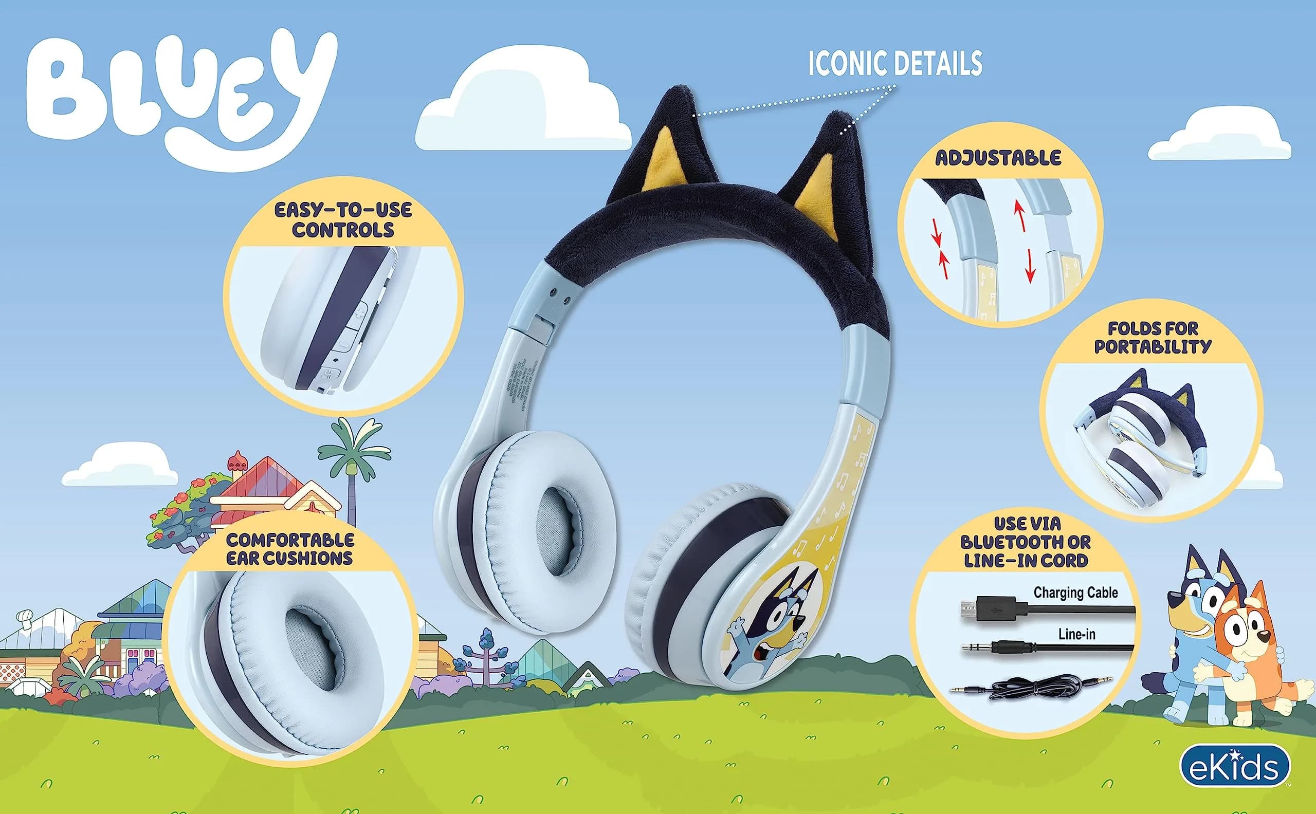 eKids Jurassic World Bluetooth Headphones for Kids, Volume Reduced Wireless Over-Ear Headphones with Microphone | Safe Listening - view 3