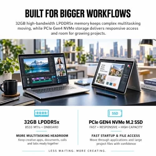 HP OmniBook 7 X Flip 16-inch 2-in-1 Laptop | 3K OLED, Intel Ultra 7, 32GB RAM, 2TB SSD thumbnail 5
