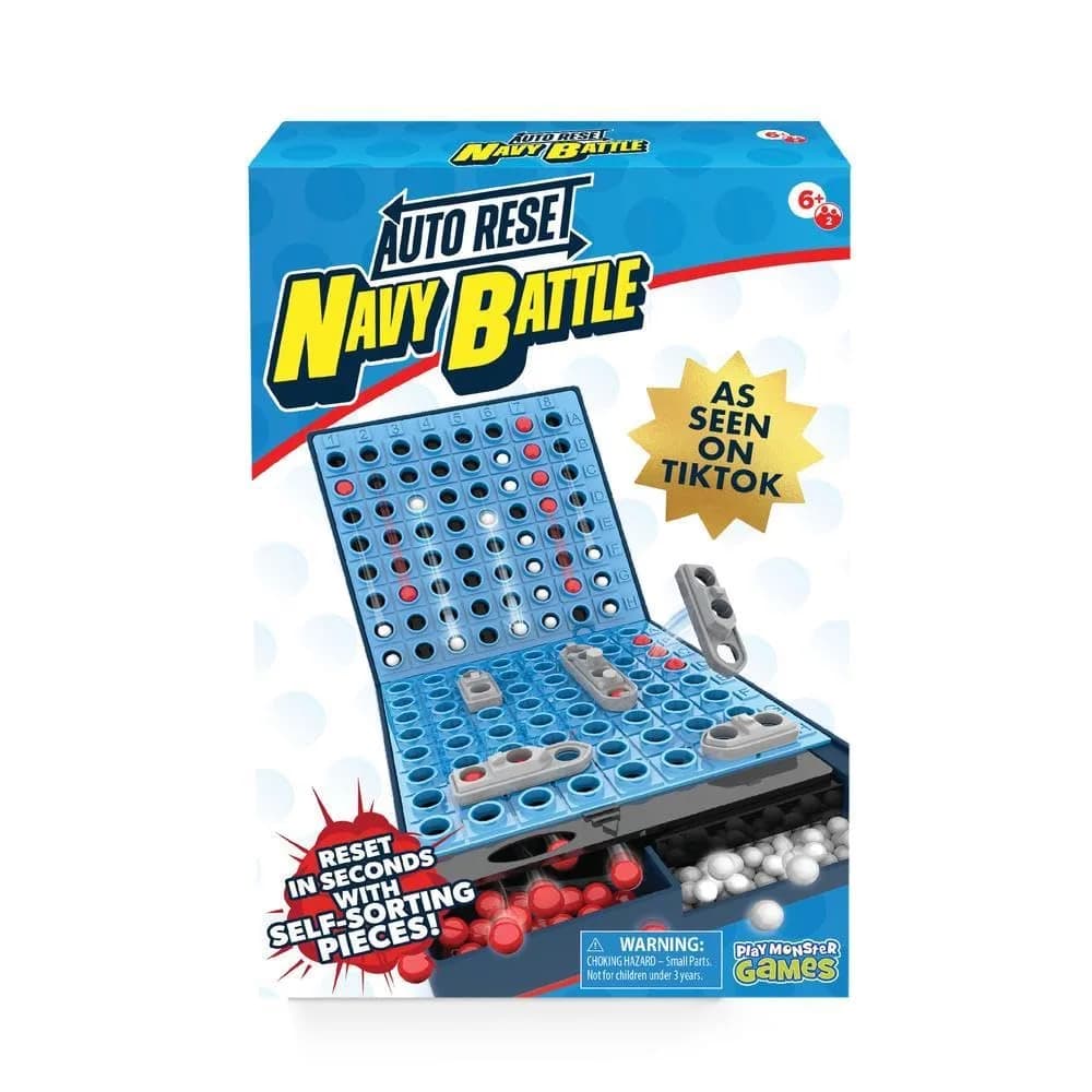 PlayMonster Navy Battle Board Game | 2-Player Strategy Game with Auto-Reset Feature - main product image