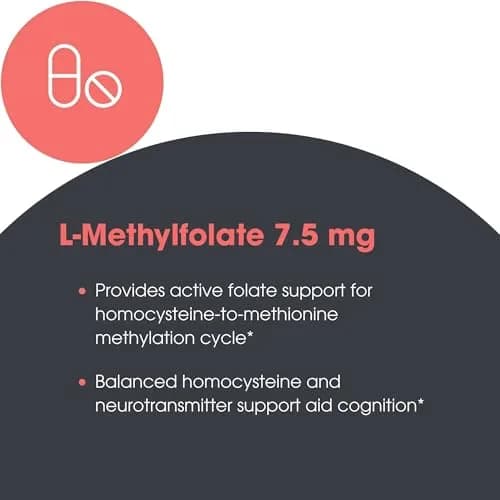 MethylPro L-Methylfolate 7.5 mg | Supports Brain, Focus, Calm | 30 Capsules (Pack of 2) thumbnail 5