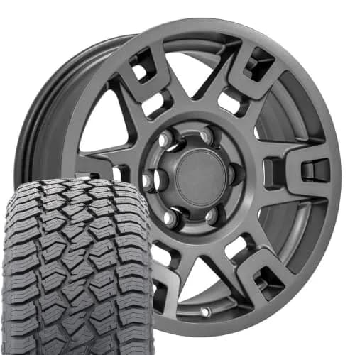 OE Wheels TY16B 17x7 Set(4) Graphite | 6x139.7 Bolt Pattern, Sailun Tires for Indian Vehicles thumbnail 1