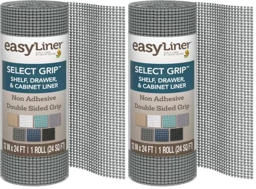 Duck EasyLiner Select Grip Shelf Liner, Dark Gray, 28 cm x 7.3 m (12 in x 24 ft) | Non-Slip, Non-Adhesive Cabinet & Drawer Liner thumbnail 1