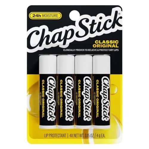 ChapStick Classic Original Lip Balm Stick 0.15 oz (4-Pack) | Clinically Proven Hydration & Protection thumbnail 1
