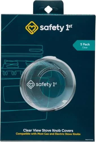Safety 1st Clear View Stove Knob Covers (Set of 5) Pack of 12 | Child Proof Design for Gas & Electric Stoves thumbnail 1