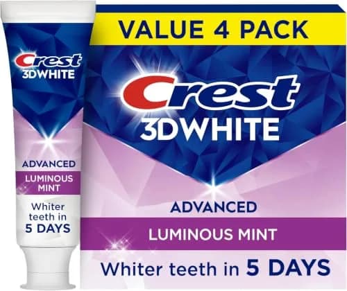 Crest 3D White Advanced Luminous Mint Whitening Toothpaste 212.6g (7.5 Oz) | Removes 90% More Surface Stains thumbnail 1