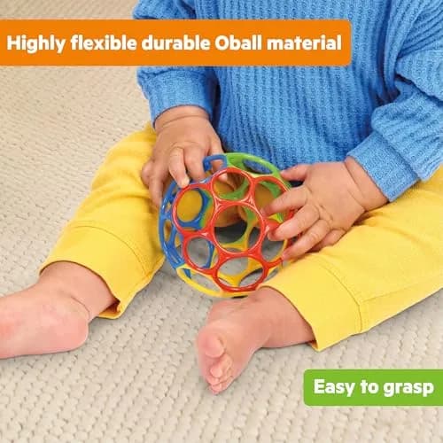 Bright Starts Oball Classic Easy-Grasp Ball 6-Pack | BPA-Free Infant Toy for Newborns and Up thumbnail 4