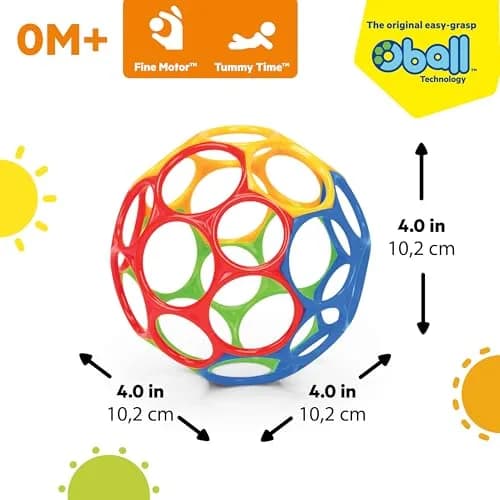 Bright Starts Oball Classic Easy-Grasp Ball 6-Pack | BPA-Free Infant Toy for Newborns and Up thumbnail 7