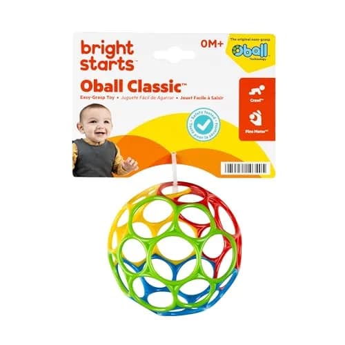 Bright Starts Oball Classic Easy-Grasp Ball 6-Pack | BPA-Free Infant Toy for Newborns and Up thumbnail 8