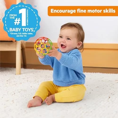 Bright Starts Oball Classic Easy-Grasp Ball 6-Pack | BPA-Free Infant Toy for Newborns and Up thumbnail 2