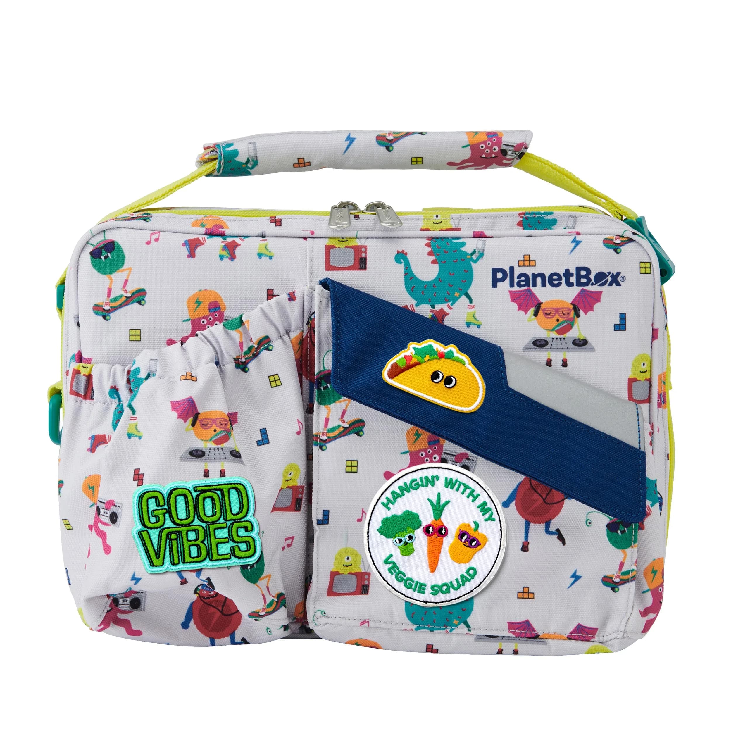 PlanetBox Insulated Lunch Bag with Patches | Durable, BPA-Free, Easy Clean, 12 x 9 x 2.5 Inch — Monster Beats