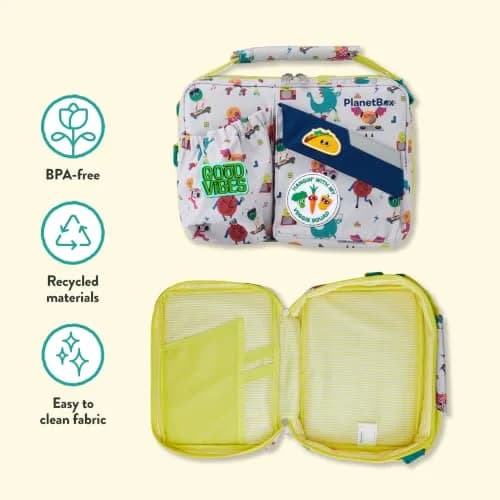 PlanetBox Insulated Lunch Bag with Patches | Durable, BPA-Free, Easy Clean, 12 x 9 x 2.5 Inch thumbnail 3