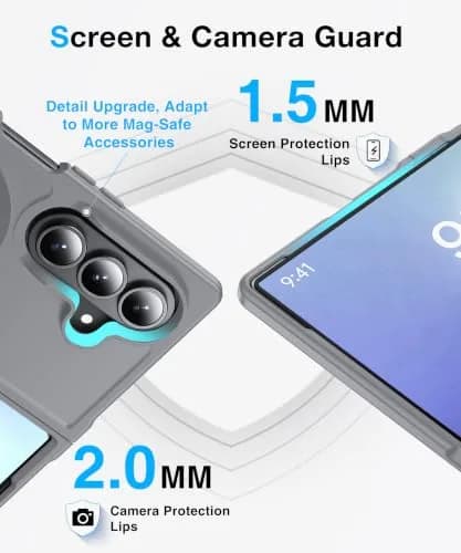 FNDMIL Magnetic Case for Samsung Galaxy Z Fold 8 Ultra (8.0 inch) | Grey Translucent Matte Hard PC Back with Soft TPU Silicone Frame thumbnail 5