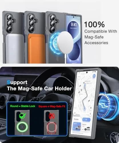 FNDMIL Magnetic Case for Samsung Galaxy Z Fold 8 Ultra (8.0 inch) | Grey Translucent Matte Hard PC Back with Soft TPU Silicone Frame thumbnail 3