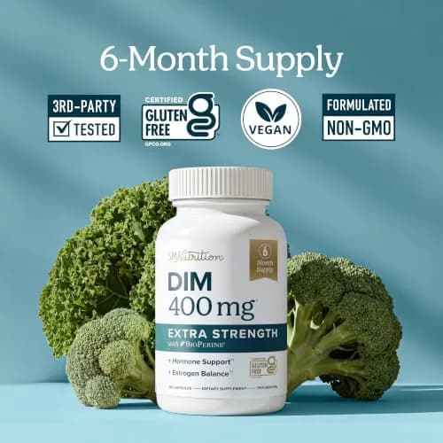 SMNutrition DIM Supplement 400MG Extra Strength 180 Capsules | Hormone Balance for Men & Women thumbnail 2