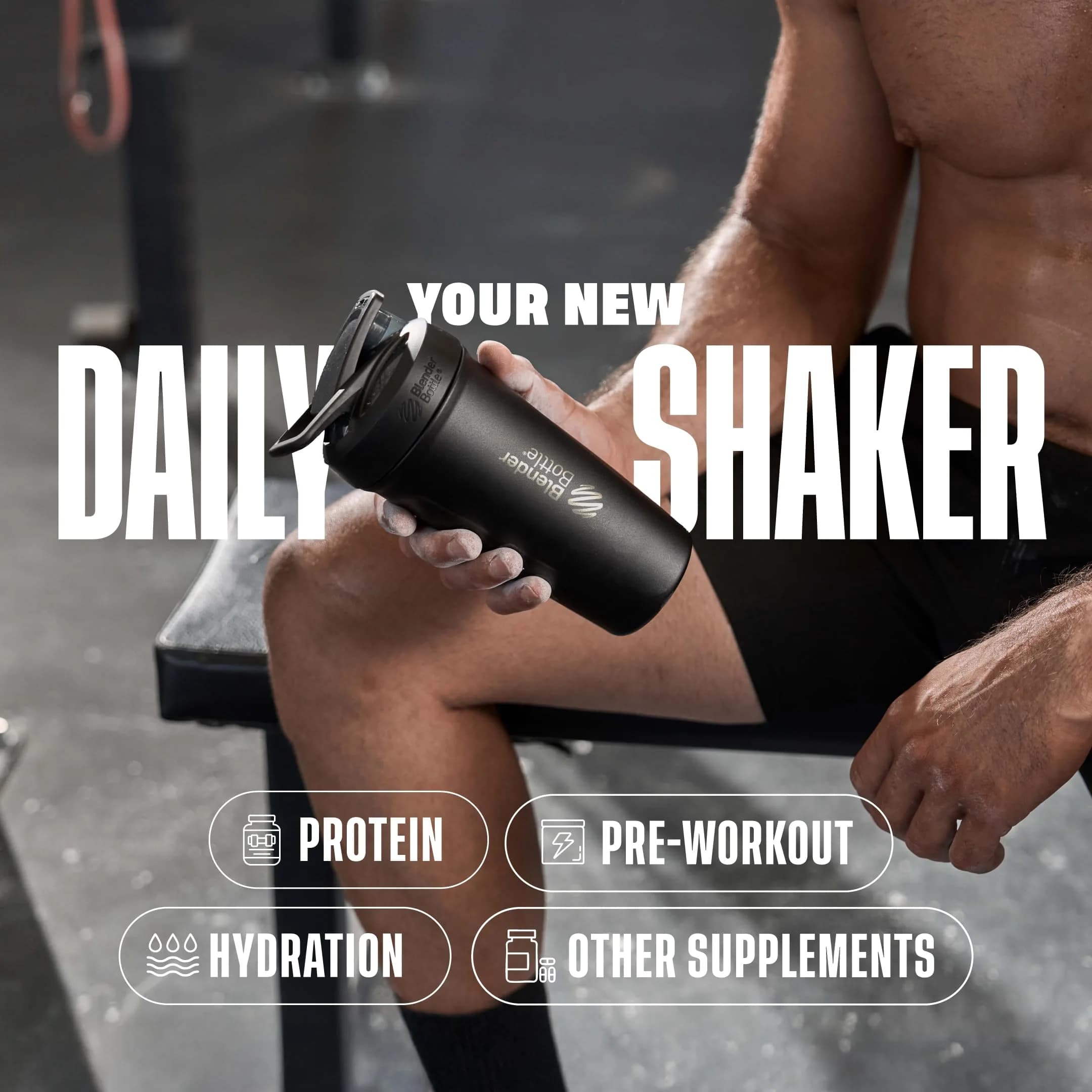 BlenderBottle Sport Sleek Insulated Stainless Steel Shaker Cup 650ml (22oz) | Keeps Drinks Cold for 12 Hours - view 6