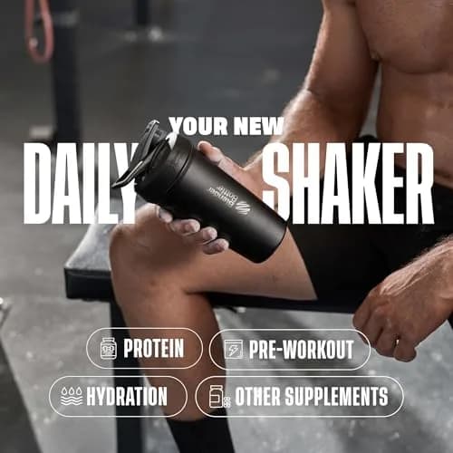 BlenderBottle Sport Sleek Insulated Stainless Steel Shaker Cup 650ml (22oz) | Keeps Drinks Cold for 12 Hours thumbnail 6