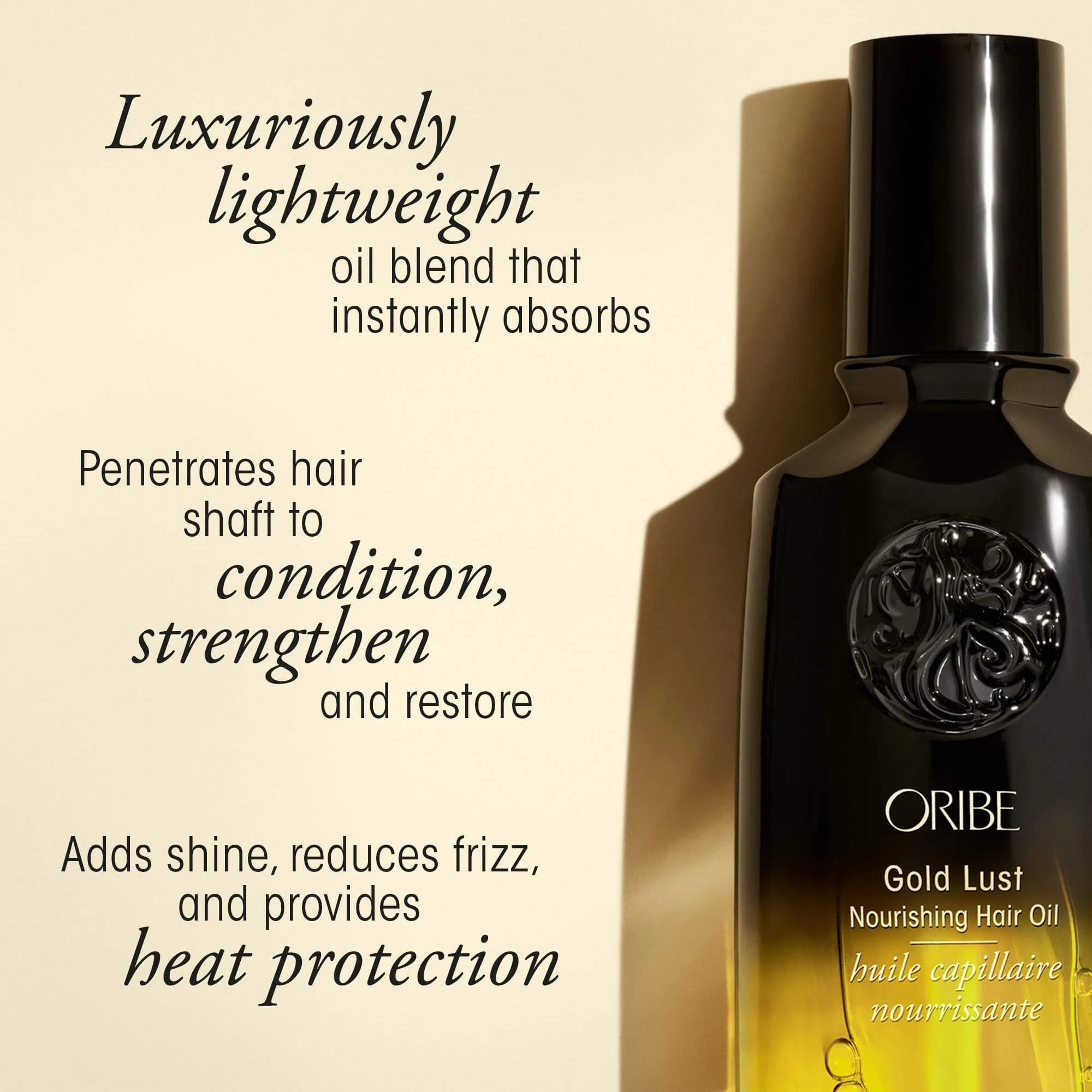 Oribe Gold Lust Hair Oil — Moisturizes, Smooths Frizz & Adds Shine 100ml (3.4 Fl Oz) | Premium Hair Treatment - view 2