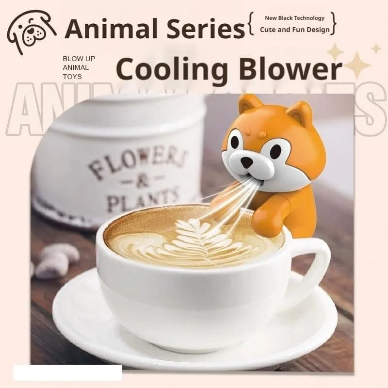 Generic Cute Dog Animal Mini Fan 6.5cm (2.56in) | Clip-On Beverage Cooler for Coffee & Soup thumbnail 4