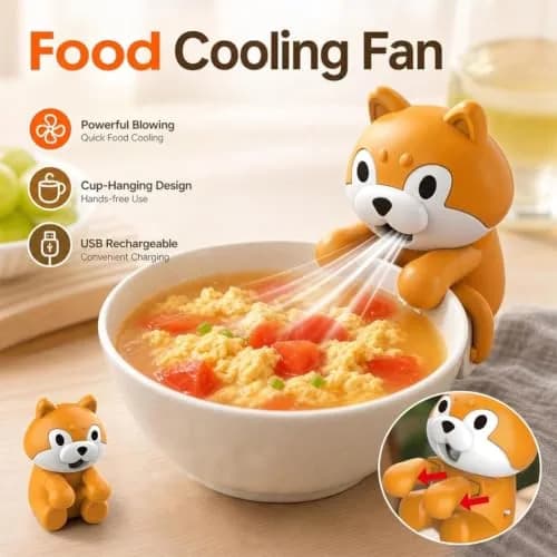Generic Cute Dog Animal Mini Fan 6.5cm (2.56in) | Clip-On Beverage Cooler for Coffee & Soup thumbnail 5