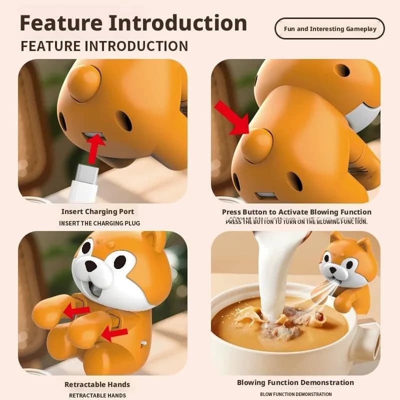Generic Cooling Clip-On Mini Fan for Cup & Bowl, Cute Cat Animal Fans Coffee Chiller | USB-C Rechargeable, Portable, Hands-Free thumbnail 9