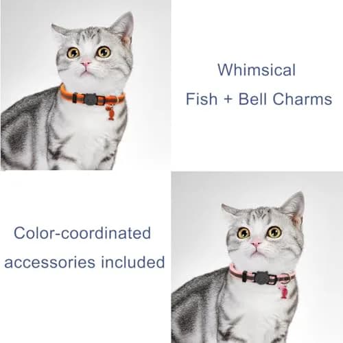 Yizepet Cat Collars, Breakaway Kitten Collar, Cute Kitty Collar in 4 Pack, Pet Supplies Accessories | Adjustable, Safe & Stylish (70-120 chars) thumbnail 5