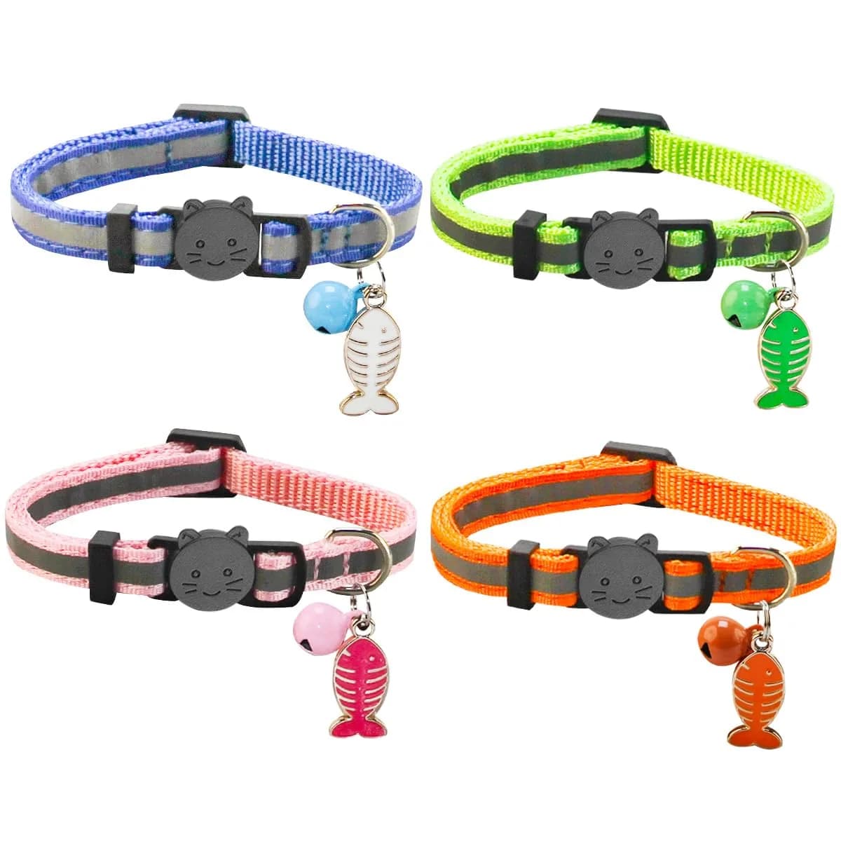 Yizepet Cat Collars, Breakaway Kitten Collar, Cute Kitty Collar in 4 Pack, Pet Supplies Accessories | Adjustable, Safe & Stylish (70-120 chars)