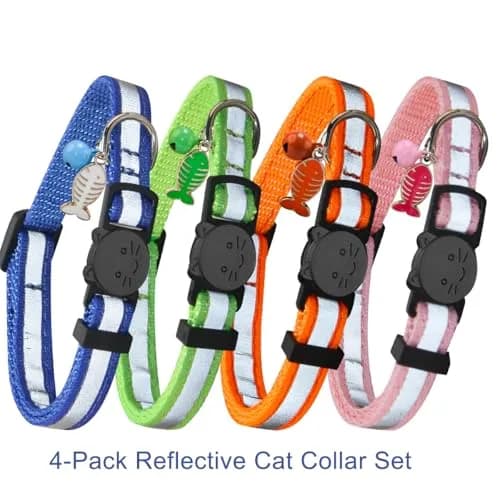 Yizepet Cat Collars, Breakaway Kitten Collar, Cute Kitty Collar in 4 Pack, Pet Supplies Accessories | Adjustable, Safe & Stylish (70-120 chars) thumbnail 2