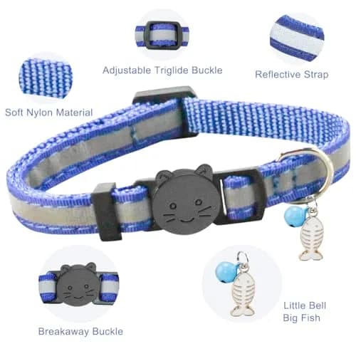 Yizepet Cat Collars, Breakaway Kitten Collar, Cute Kitty Collar in 4 Pack, Pet Supplies Accessories | Adjustable, Safe & Stylish (70-120 chars) thumbnail 3