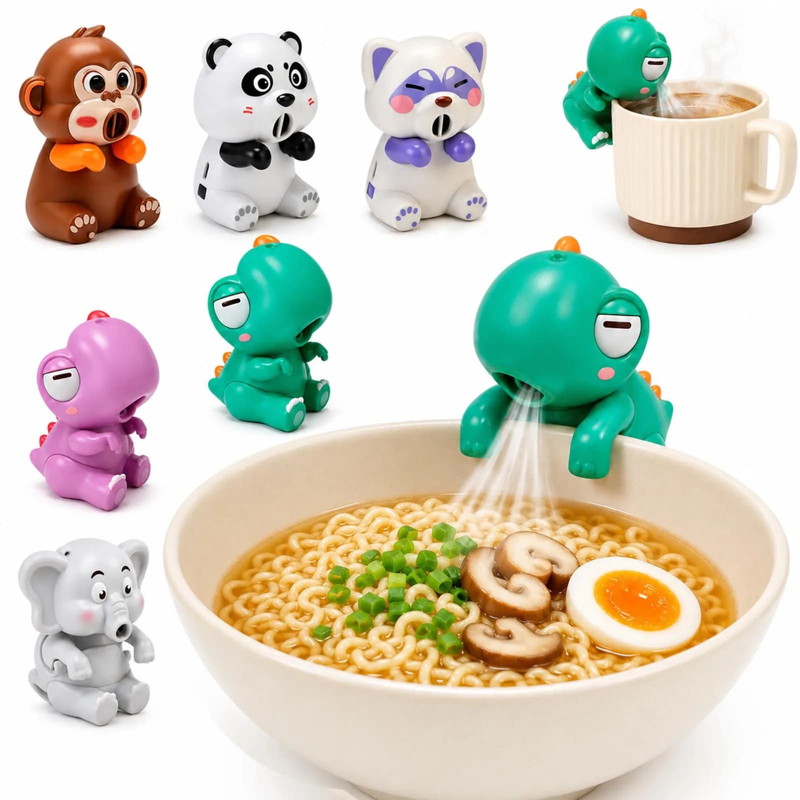 MIZSXF Cute Elephant Cooling Clip-On Mini Fan for Cup & Bowl, 72.6 g (2.56 oz) | 3-Speed Rechargeable Coffee Chiller - main product image