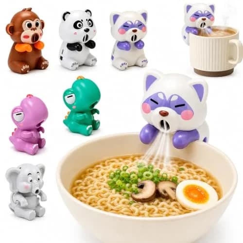 MIZSXF Cute Elephant Cooling Clip-On Mini Fan 8cm (3.15in) | 3-Speed Rechargeable USB-C Coffee Chiller thumbnail 1