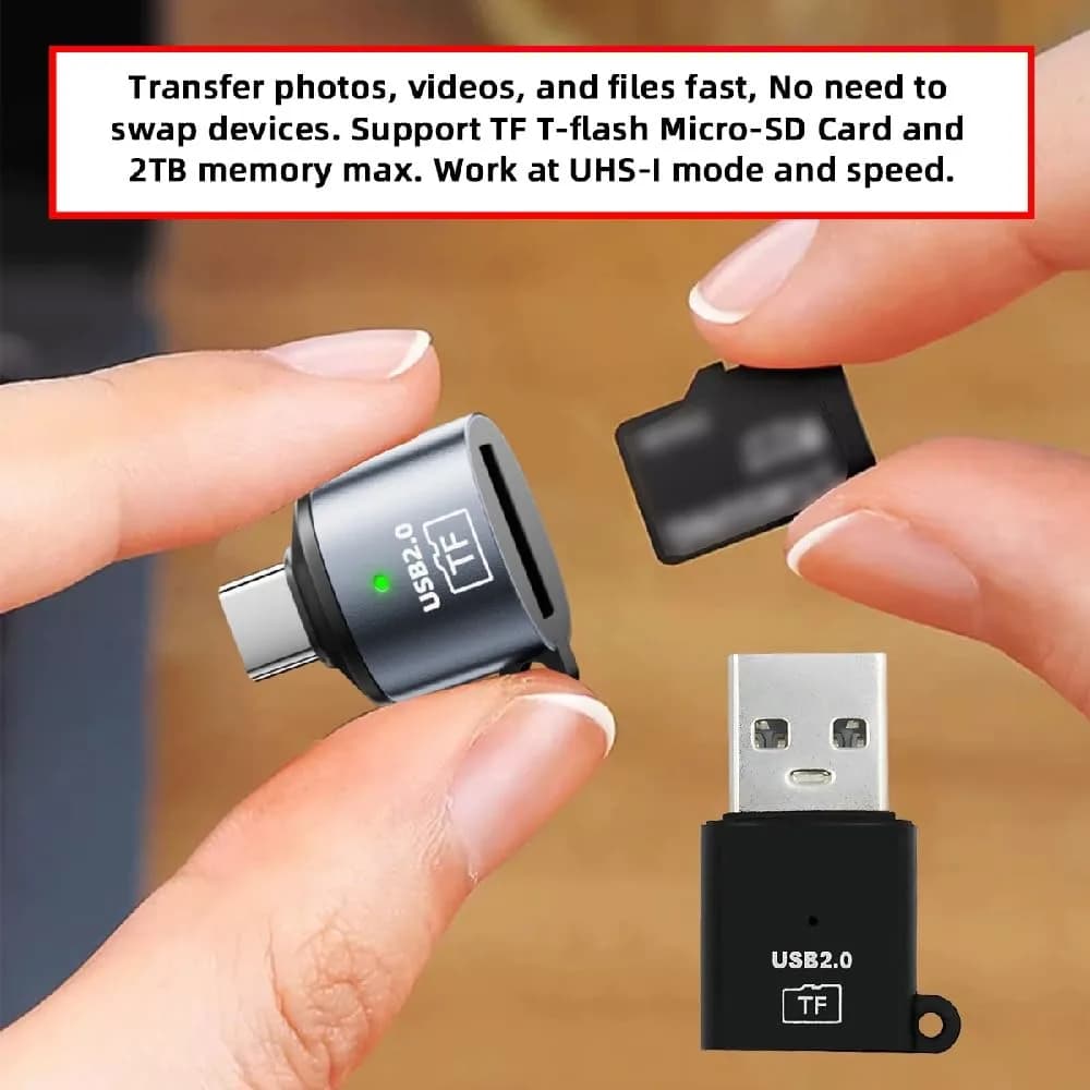 cablecc USB-C & USB-A OTG Card Reader 2-Pack | Fast Data Transfer for Phones & Laptops - view 6