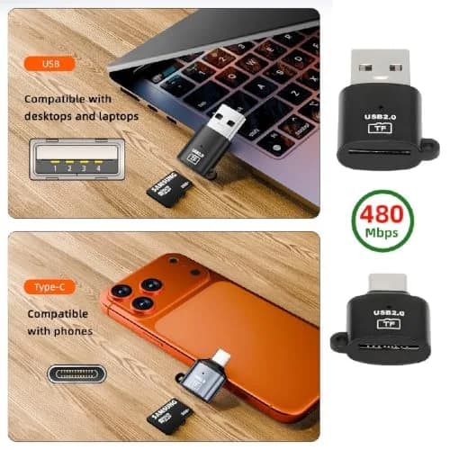 cablecc USB-C & USB-A OTG Card Reader 2-Pack | Fast Data Transfer for Phones & Laptops thumbnail 8