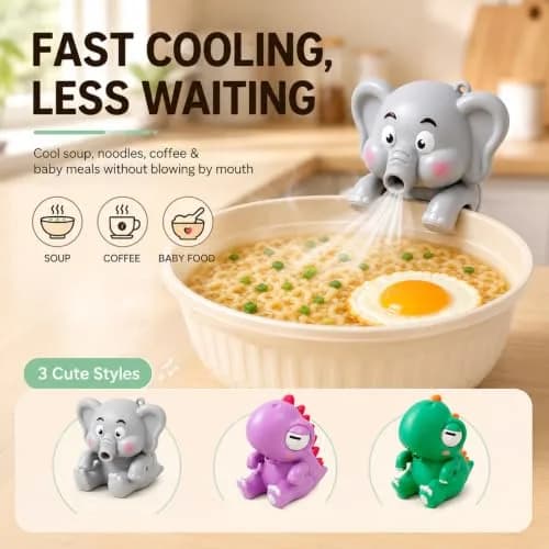 UWYJK Elephant Clip-On Mini Fan 8cm (3.15in) | Cools Food & Drinks Hands-Free thumbnail 2