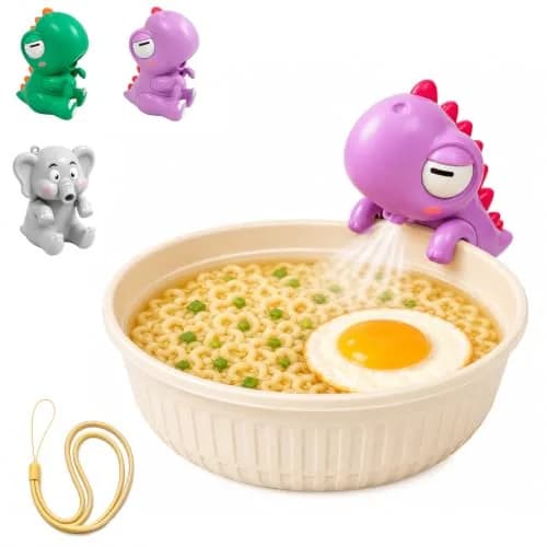 UWYJK Cute Elephant Cooling Fan 8cm (3.15in) | Rechargeable Clip-On for Cups & Bowls thumbnail 1