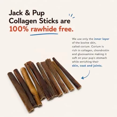 Jack&Pup Collagen Sticks for Dogs 15 Count | Long Lasting Beef Collagen Chews for Large Dogs thumbnail 4