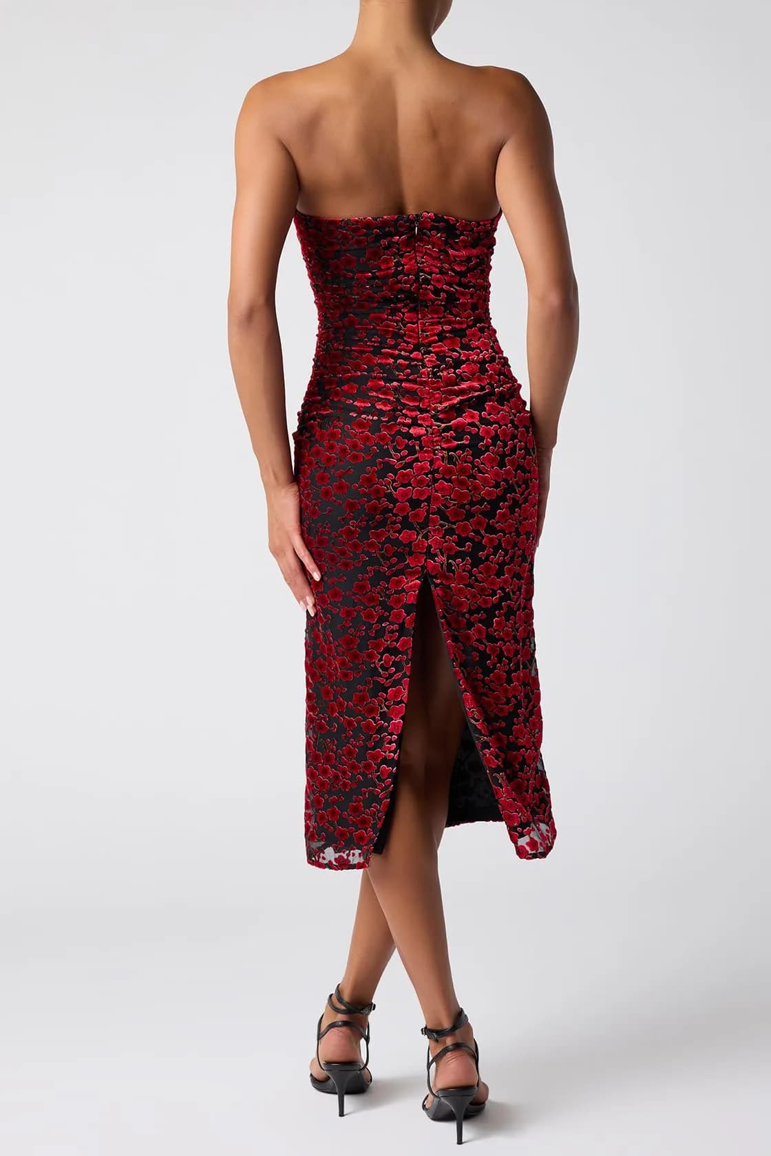 Lulus Pixie Sequin Chiffon Midi Dress, Navy Metallic | Elegant Modern Style XS thumbnail 2