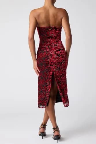 Lulus Pixie Sequin Chiffon Midi Dress, Navy Metallic | Elegant Modern Style XS thumbnail 2