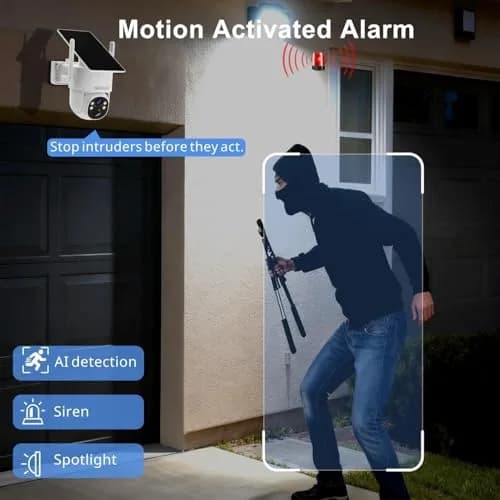 SOIADV Solar Security Camera Wireless Outdoor PTZ 2K | AI Motion, Color Night Vision, IP65 Waterproof thumbnail 5