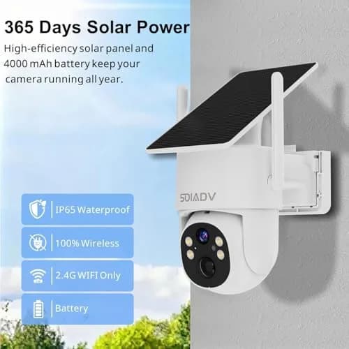 SOIADV Solar Security Camera Wireless Outdoor PTZ 2K | AI Motion, Color Night Vision, IP65 Waterproof thumbnail 2