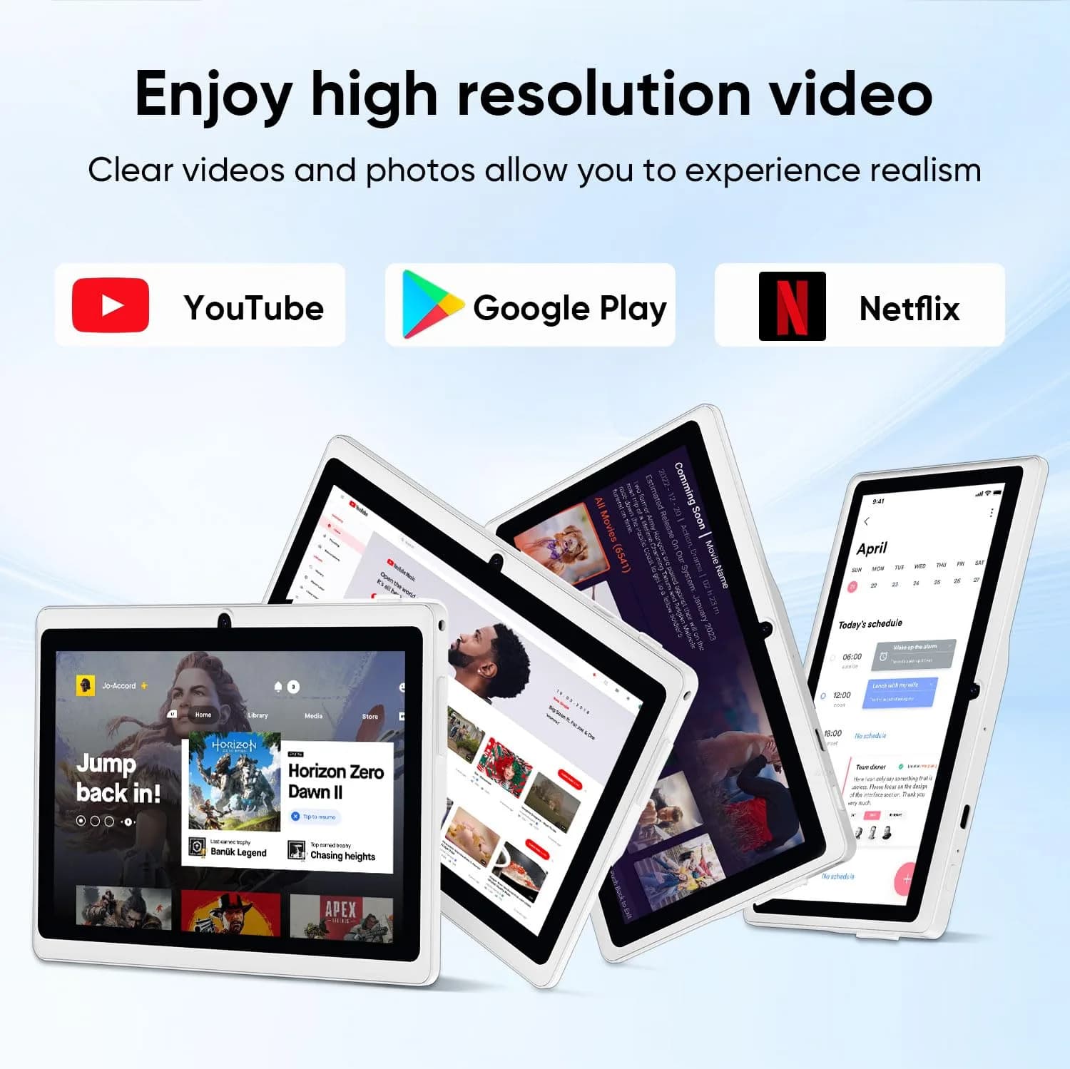 HNVHNV Android Tablet 7 Inch, 6GB RAM 32GB ROM 1TB Expansion, Quad-Core, Blue | GMS Certified for Smooth Performance - view 4