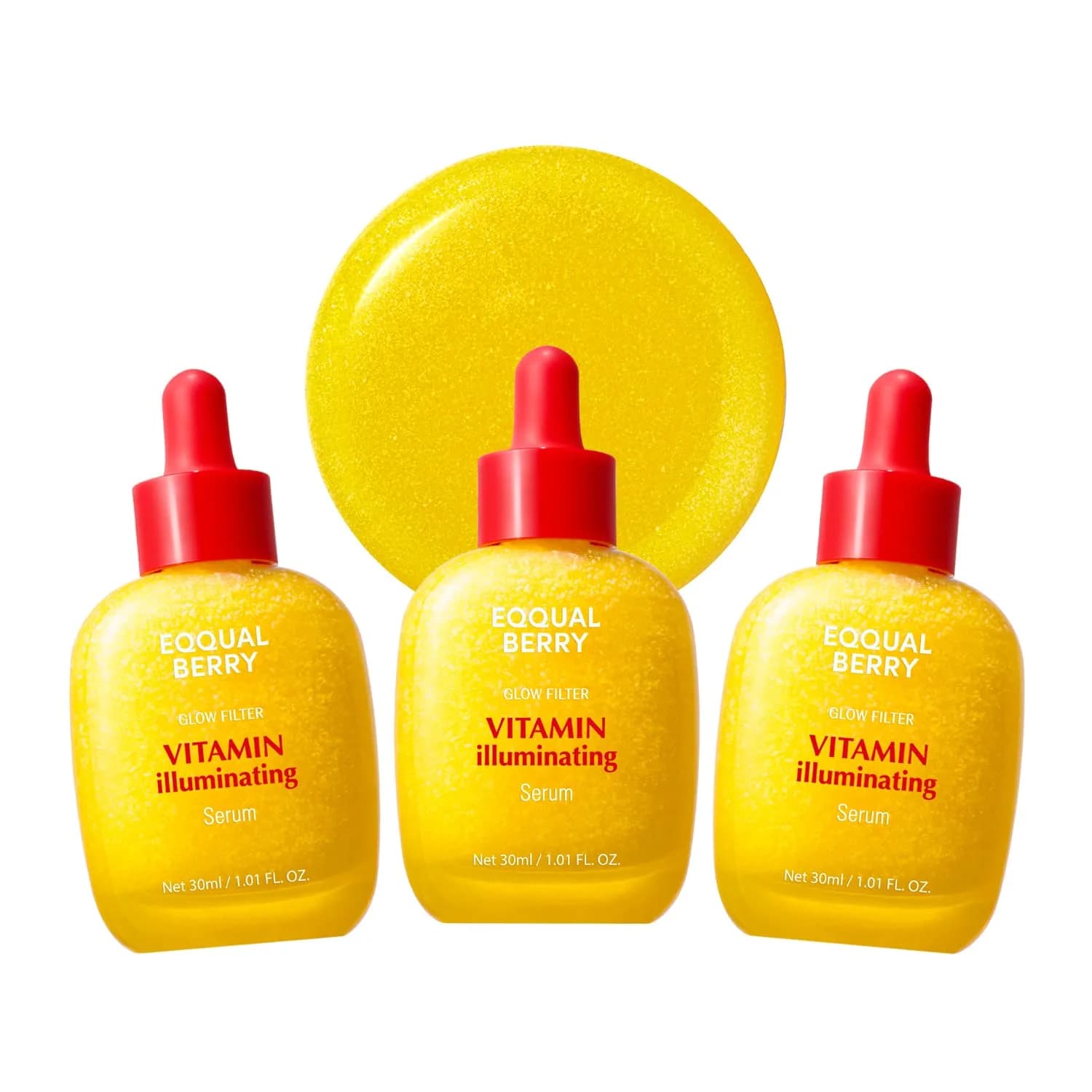 EQQUALBERRY Vitamin Illuminating Serum Triple Pack | Niacinamide 4% & TXA | Brightening Vitamin C Serum for Glow & Hyaluronic Acid | Dark Spot & Uneven Tone Care | Korean Skincare, 101ml (3.03 Fl Oz) - main product image