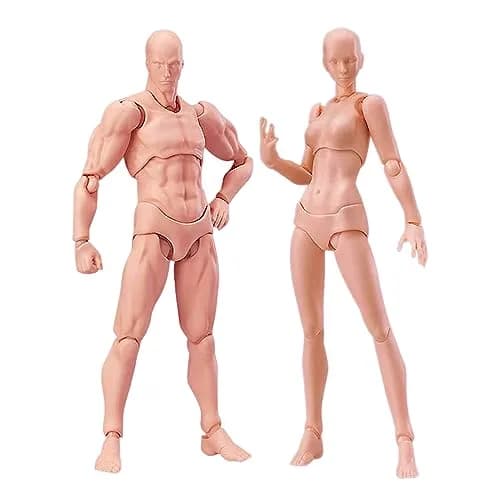 Haniforever Artist Mannequin Figures Male+Female Set 13.97cm (5.5in) | Posable Drawing Model for Artists thumbnail 1