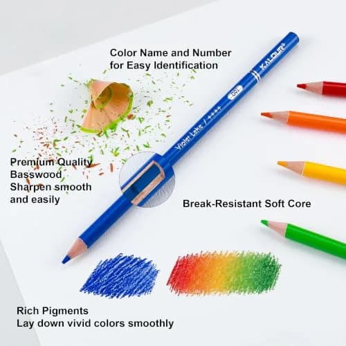 KALOUR 36 Colors Soft Core Colored Pencils Set, 20 cm (7.87 in) | Blendable & High Pigment for Artists thumbnail 4