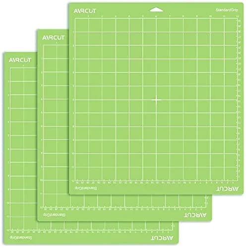 AIRCUT Green Cutting Mat for Cricut Maker & Explore Series, 30.5 x 30.5 cm (12 x 12 inch) 3-Pack | Standard Grip Adhesive Mats for Vinyl, Paper, Cardstock thumbnail 1