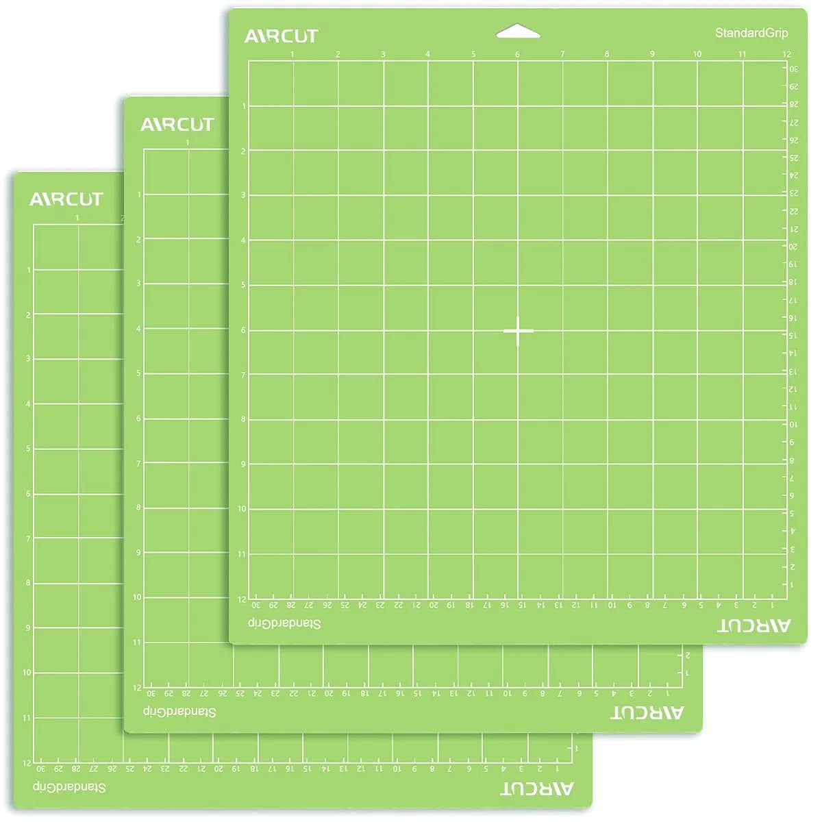 AIRCUT Green Cutting Mat for Cricut Maker & Explore Series, 30.5 x 30.5 cm (12 x 12 inch) 3-Pack | Standard Grip Adhesive Mats for Vinyl, Paper, Cardstock