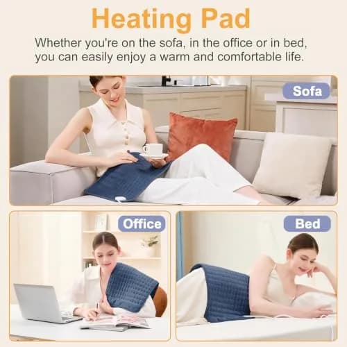 Deepsoon Electric Heating Pad 61cm x 30.5cm (24x12 in) | Soft Flannel with 6 Heat Settings & Auto Shut-Off thumbnail 3