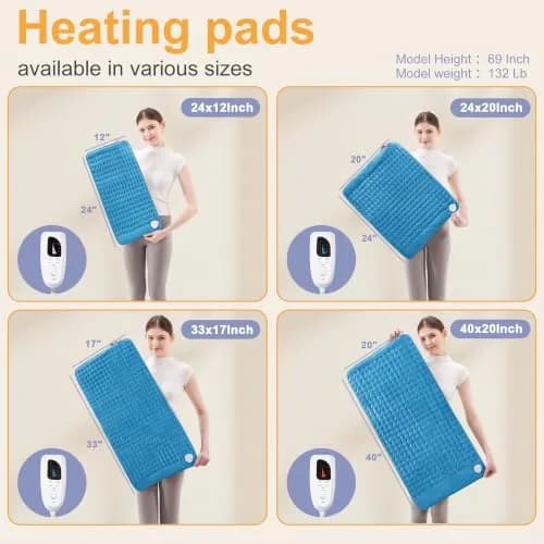 Deepsoon Electric Heating Pad 61cm x 30.5cm (24x12 Inch) | 6 Heat Settings & Auto Shut-Off thumbnail 5