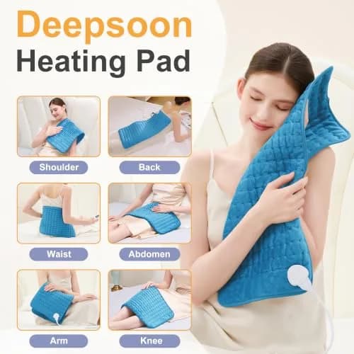 Deepsoon Electric Heating Pad 61cm x 30.5cm (24x12 Inch) | 6 Heat Settings & Auto Shut-Off thumbnail 2