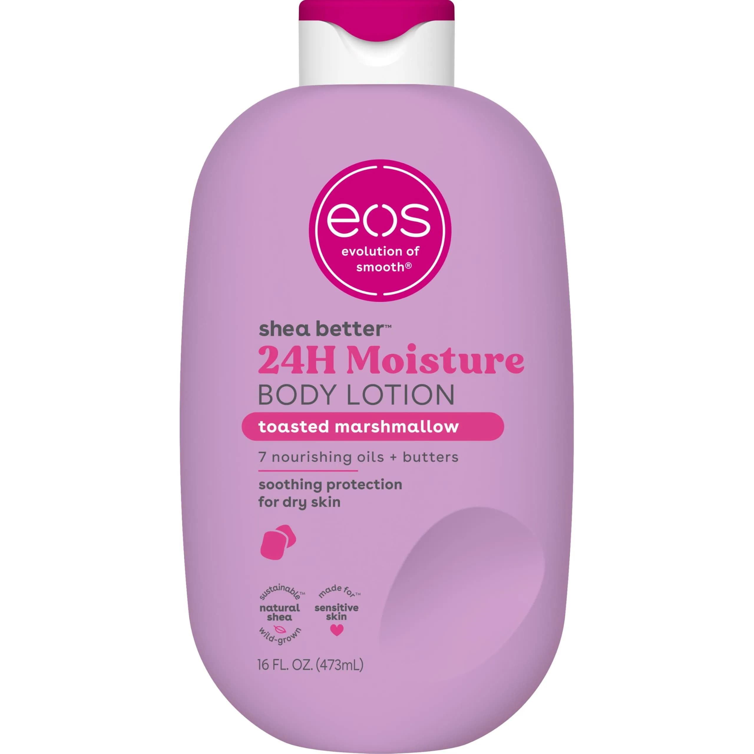 eos Shea Better 24H Moisture Body Lotion Toasted Marshmallow 473ml | Deep Hydrating, Non-Greasy, Long-Lasting - main product image